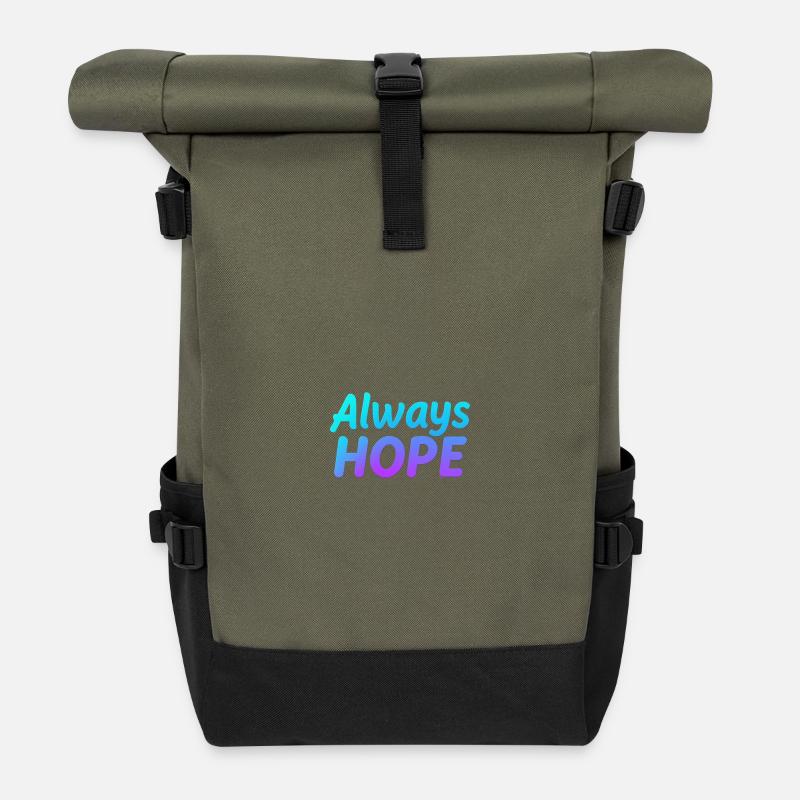 ALWAYS HOPE - Sac à dos roll top - olive/noir