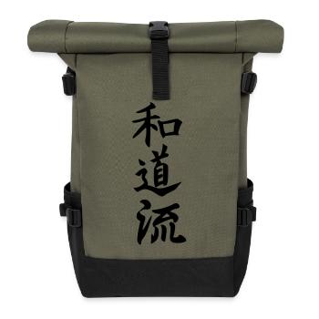 Wado ryu karaté japonais écrit - Sac à dos roll top - olive/noir - Devant
