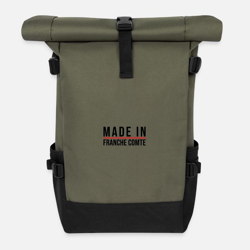 Made in Franche Comté - Sac à dos roll top - olive/noir