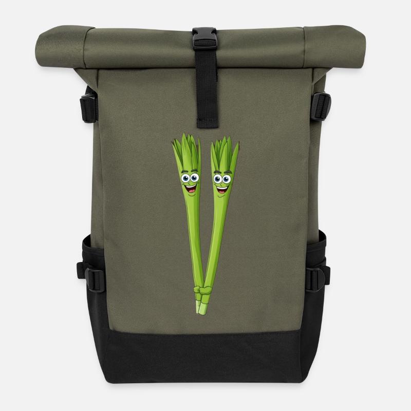 Spargeldduo Sourire - Sac à dos roll top - olive/noir