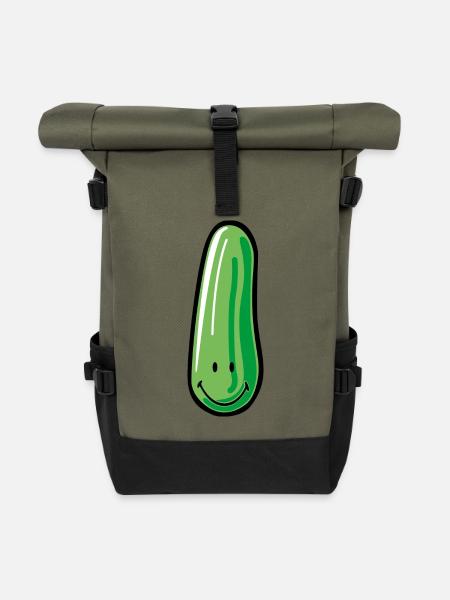 Smiley Cucumber - Rolltop Rucksack - Olive/Schwarz