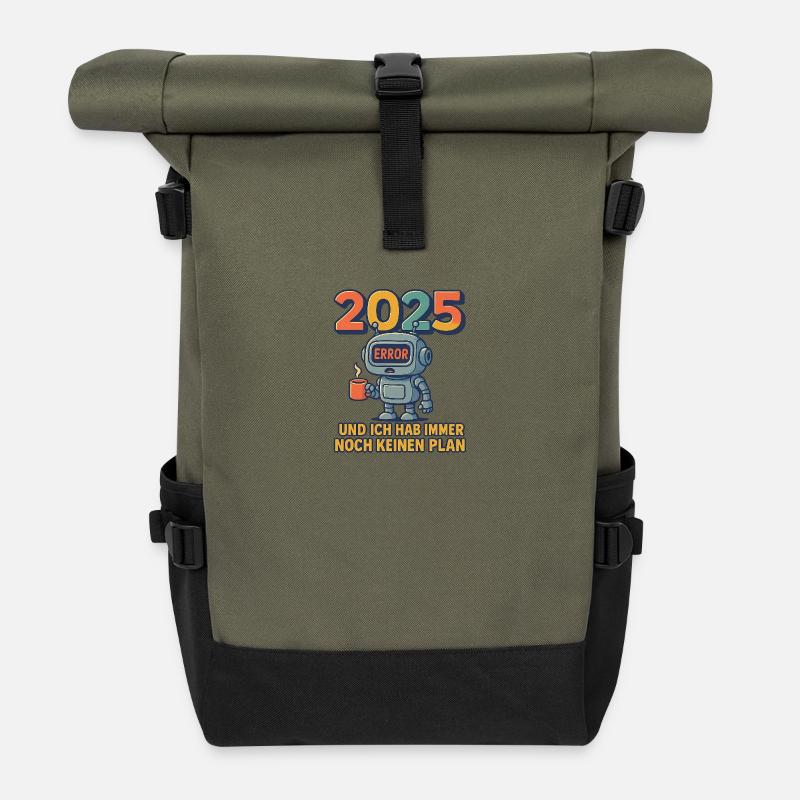 2025 Und ich hab immer noch keinen Plan - Rolltop Rucksack - Olive/Schwarz