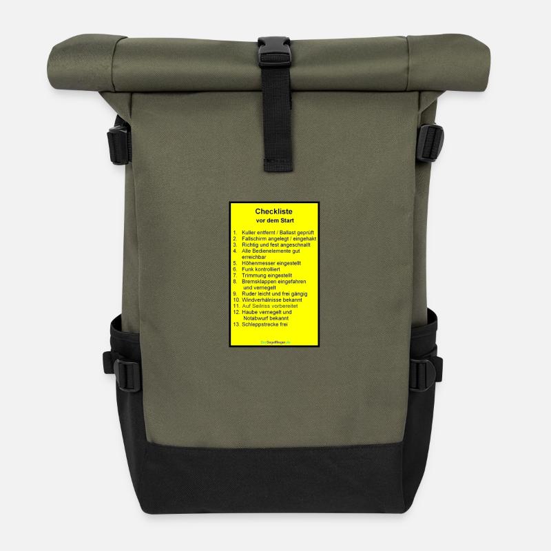 Checklist Glider - Roll Top Backpack - olive/black