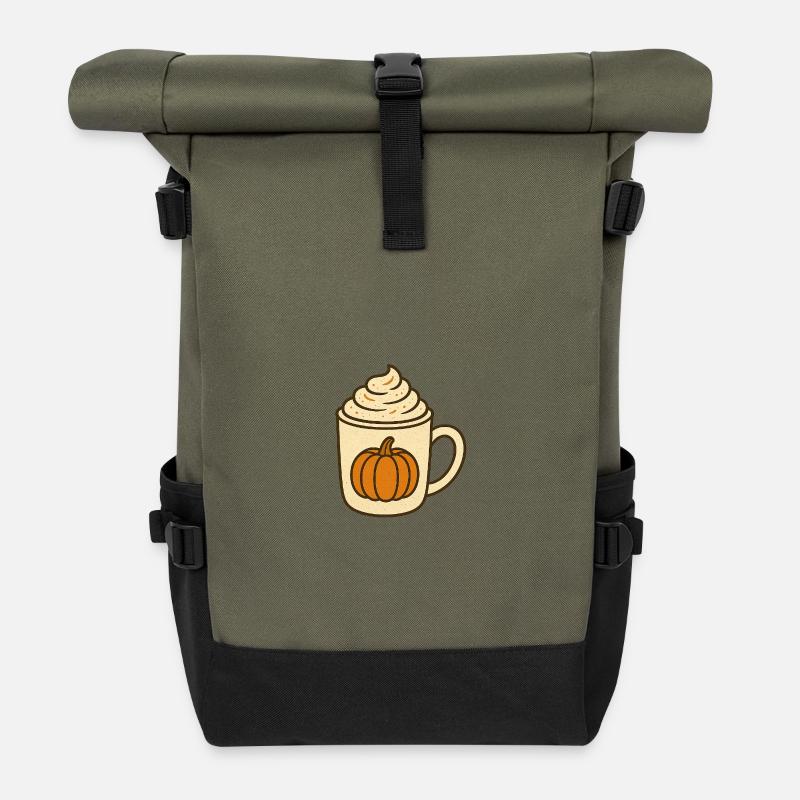 Épices de citrouille - Sac à dos roll top - olive/noir