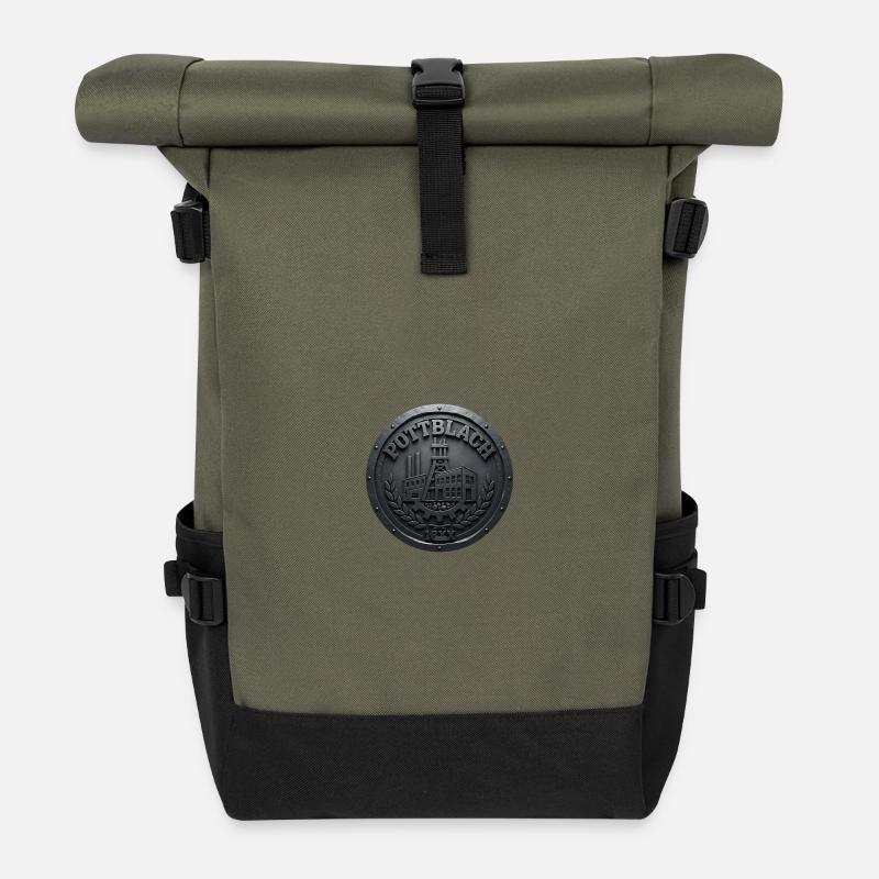 Pottblach Werkstadt Relief - Rolltop Rucksack - Olive/Schwarz