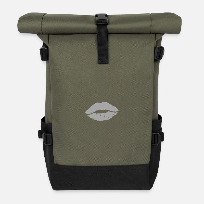 Baiser Gris - Sac à dos roll top - olive/noir