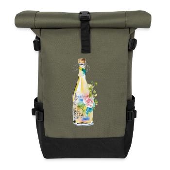 Bottle - Roll Top Backpack - olive/black - Front