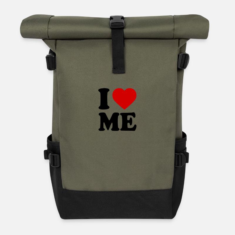 I love me - Rolltop Rucksack - Olive/Schwarz