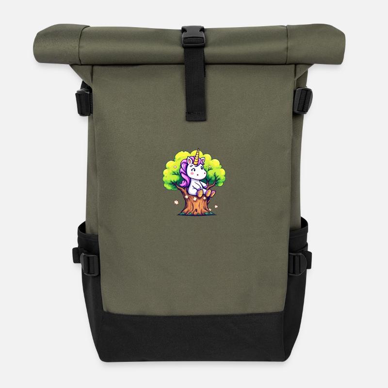 Einhorn - Rolltop Rucksack - Olive/Schwarz
