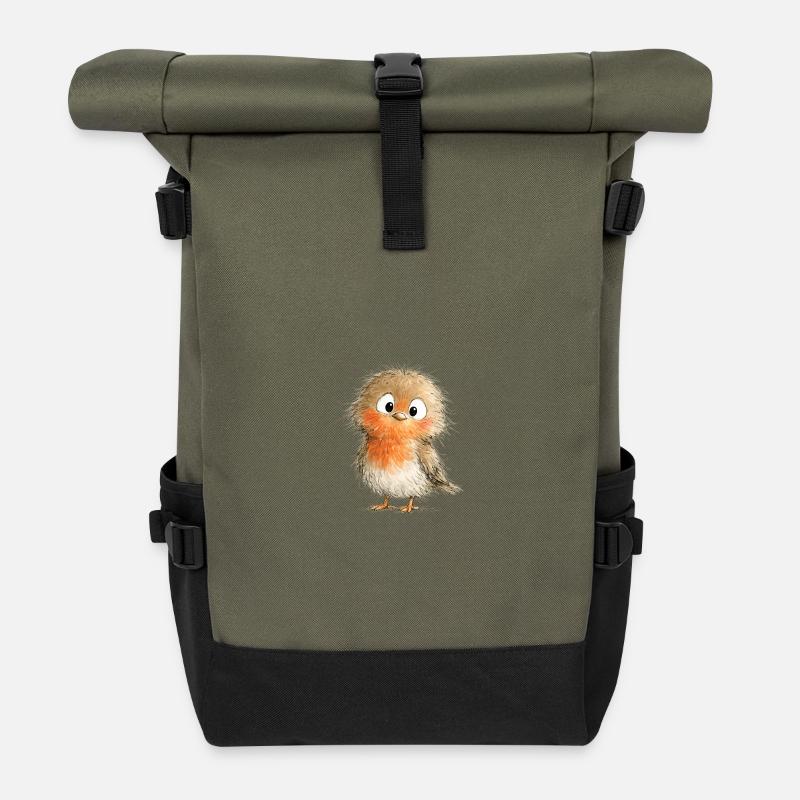 Mignon Robin. - Sac à dos roll top - olive/noir