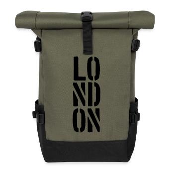 London Stamp - Roll Top Backpack - olive/black - Front