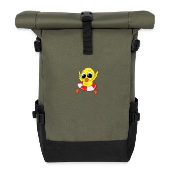 Duck Sea Swimming Outdoor Pool Indoor Pool Beach - Roll Top Backpack - olive/black - Front