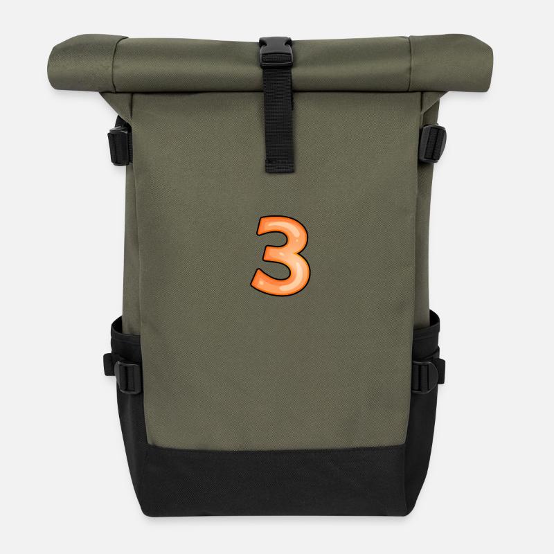 Nummer 3 - Rolltop Rucksack - Olive/Schwarz