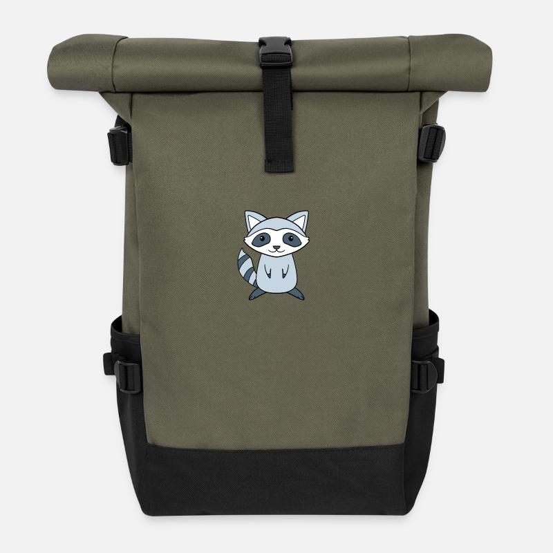Raton laveur - Sac à dos roll top - olive/noir