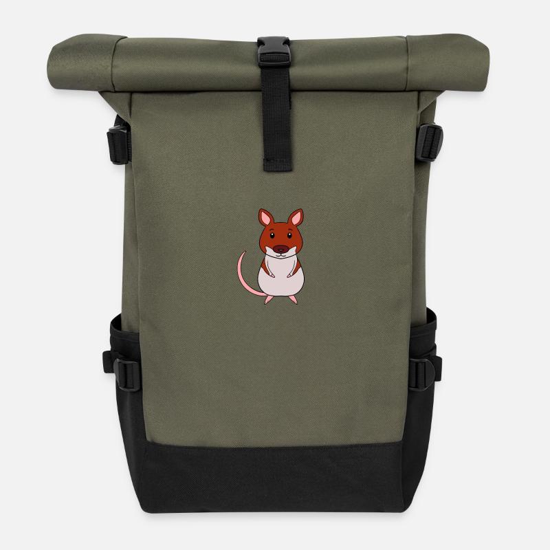 Waldmaus Maus - Rolltop Rucksack - Olive/Schwarz