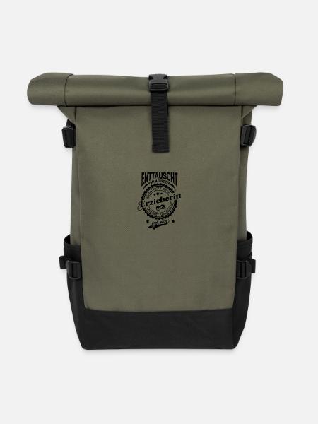 Lustiger Spruch für Beruf Erzieherin - Rolltop Rucksack - Olive/Schwarz