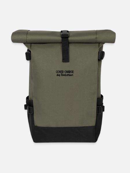 Vorsicht, Leckerli - Rolltop Rucksack - Olive/Schwarz