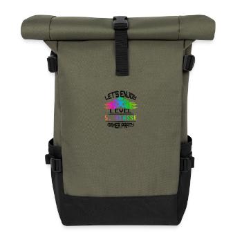Level 5. KLASSE keep calm and game on - Rolltop Rucksack - Olive/Schwarz - Vorne
