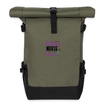 Resting Nurse Face - Rolltop Rucksack - Olive/Schwarz - Vorne