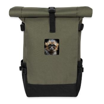 Gibbons realistic Gibbon - Rolltop Rucksack - Olive/Schwarz - Vorne