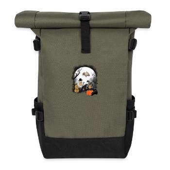Peanuts Peanut Halloween Midnight - Roll Top Backpack - olive/black - Front