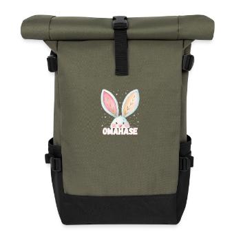 Omahase Oma Kosename - Rolltop Rucksack - Olive/Schwarz - Vorne