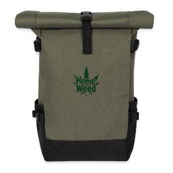 Home is where the Weed is - Rolltop Rucksack - Olive/Schwarz - Vorne