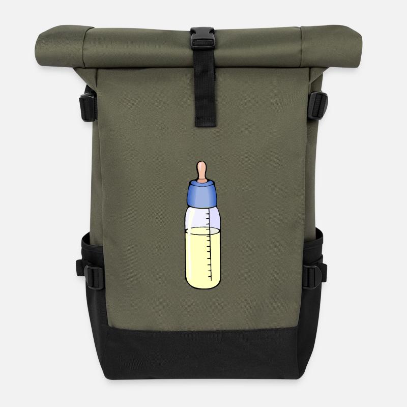 Milchflasche - Rolltop Rucksack - Olive/Schwarz
