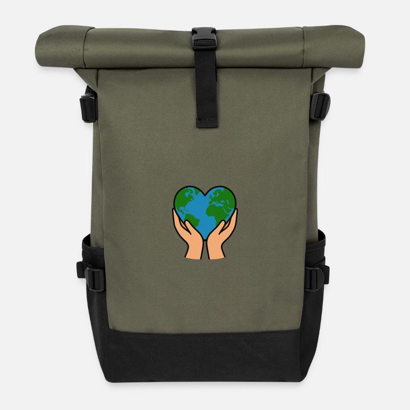 Dame Nature - Sac à dos roll top - olive/noir