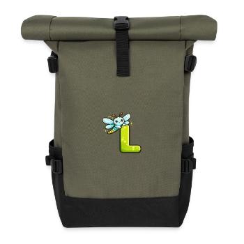 L wie Libelle  - Rolltop Rucksack - Olive/Schwarz - Vorne