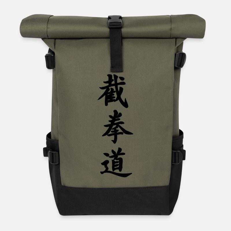 Jeet kun do schrift - Rolltop Rucksack - Olive/Schwarz
