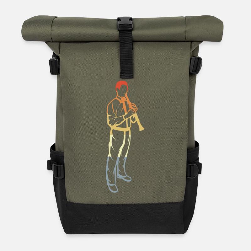 Clarinettes Garçon - Sac à dos roll top - olive/noir