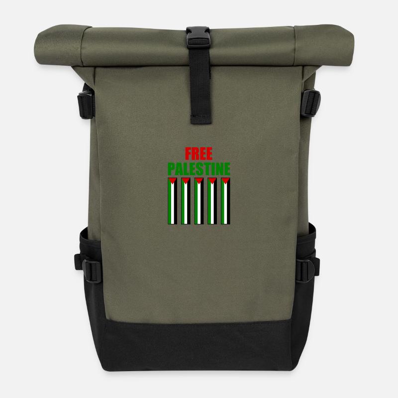 Free palestine - Rolltop Rucksack - Olive/Schwarz