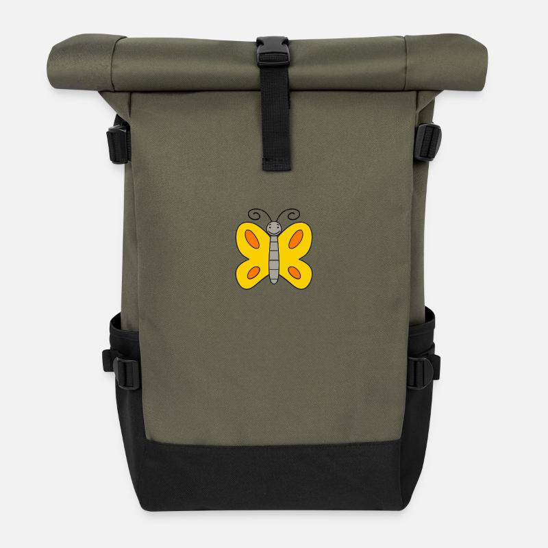 Schmetterling - Rolltop Rucksack - Olive/Schwarz