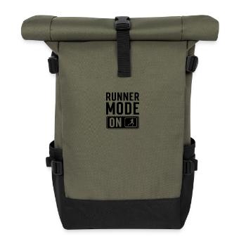 Runner Saying - Roll Top Backpack - olive/black - Front