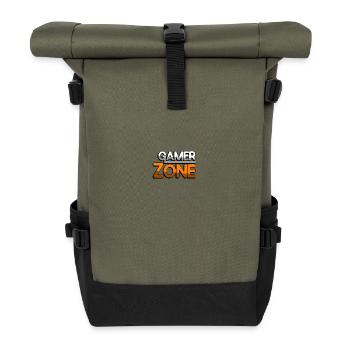 GAMER ZONE (Orange) - Gaming - Rolltop Rucksack - Olive/Schwarz - Vorne