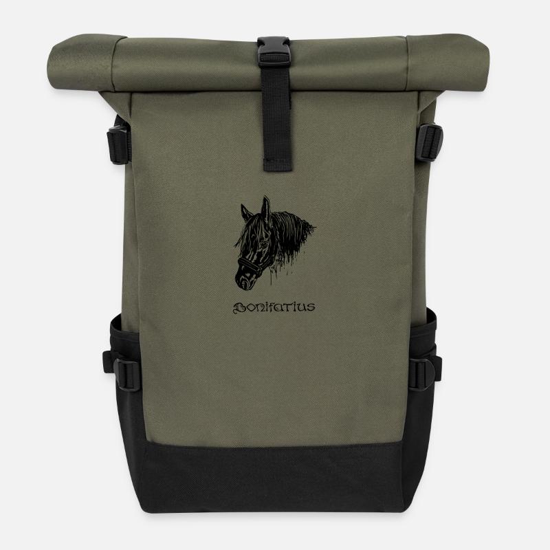 Bonifatius schwarz - Rolltop Rucksack - Olive/Schwarz