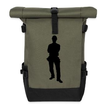 carpenter profession - Roll Top Backpack - olive/black - Front