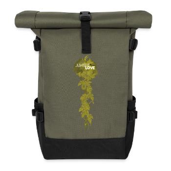 Jungle Love - Rolltop Rucksack - Olive/Schwarz - Vorne