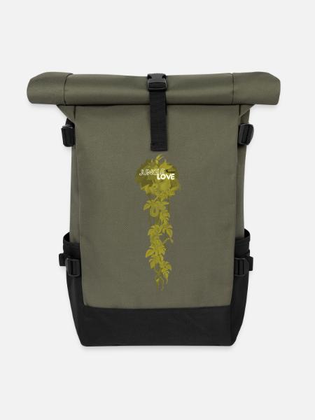 Jungle Love - Rolltop Rucksack - Olive/Schwarz