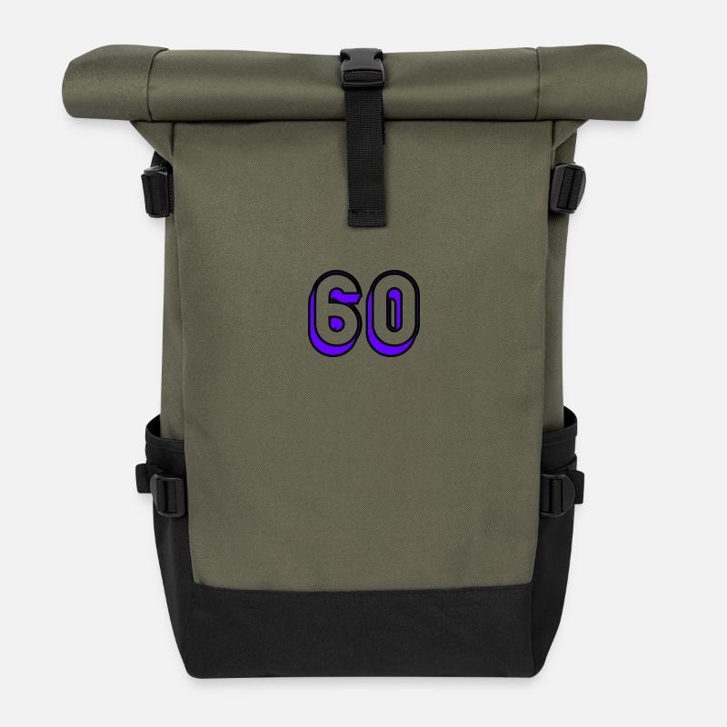 60. ANNIVERSAIRE. HAPPY BIRTHDAY - Sac à dos roll top - olive/noir