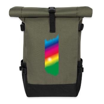 Color Spectrum - Rainbow - Roll Top Backpack - olive/black - Front
