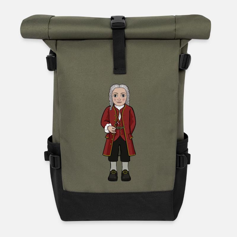 Carl von Linnaeus - Sac à dos roll top - olive/noir