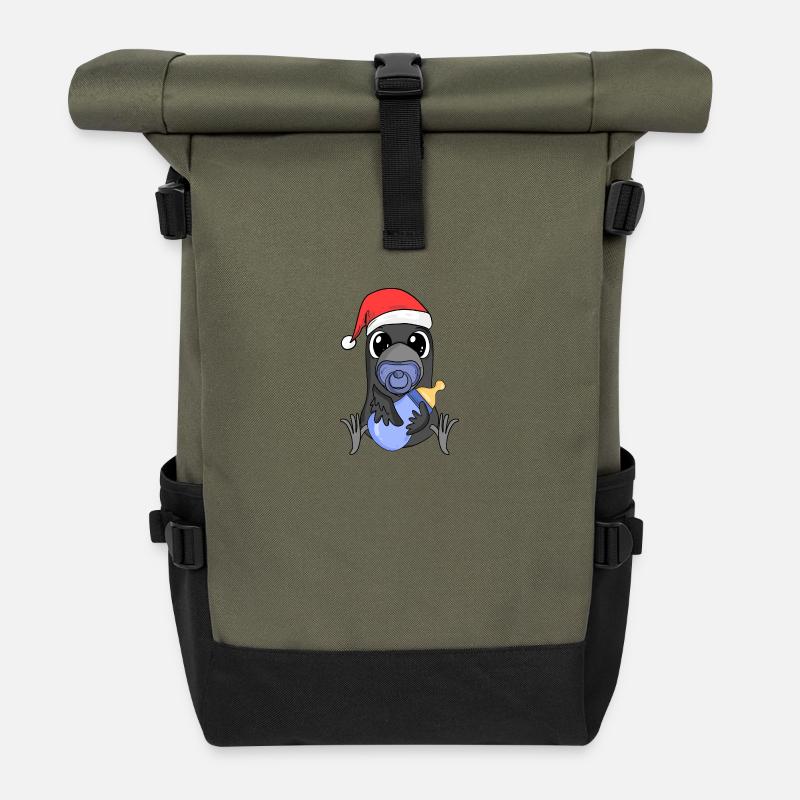 Krähe Baby - Rolltop Rucksack - Olive/Schwarz
