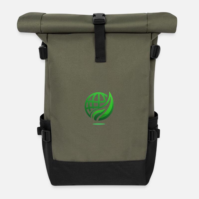 Énergie verte - Durabilité et protection de l’environnement - Sac à dos roll top - olive/noir