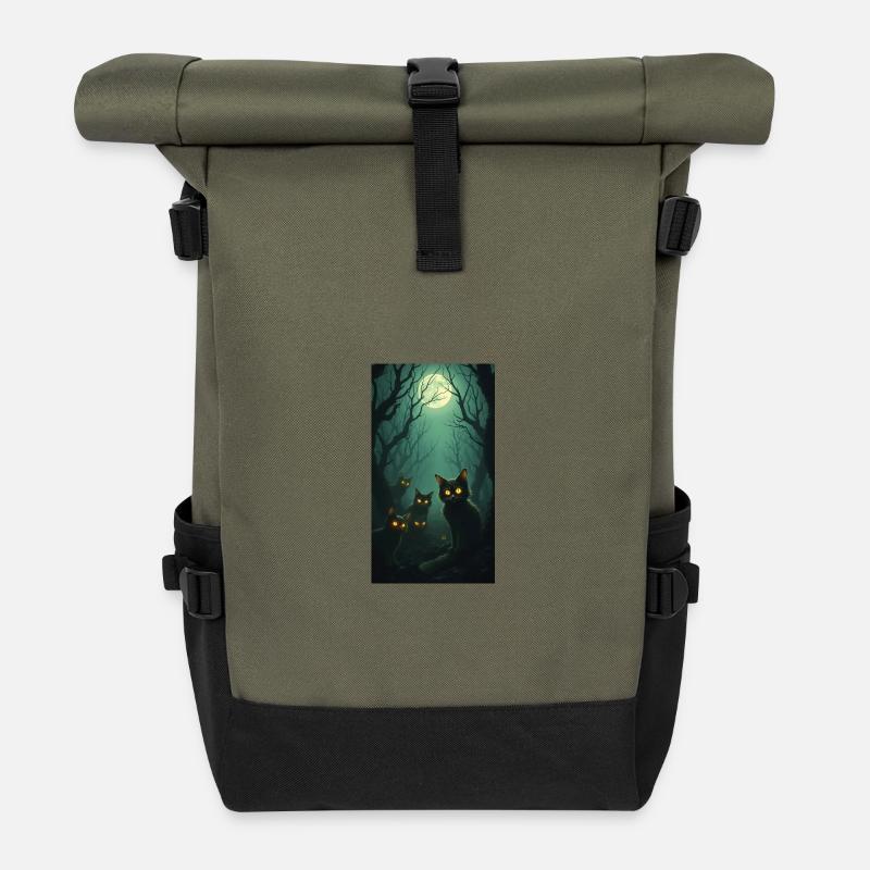 félin - Sac à dos roll top - olive/noir