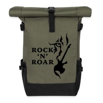 Rock & Roar (monochrome) - Roll Top Backpack - olive/black - Front