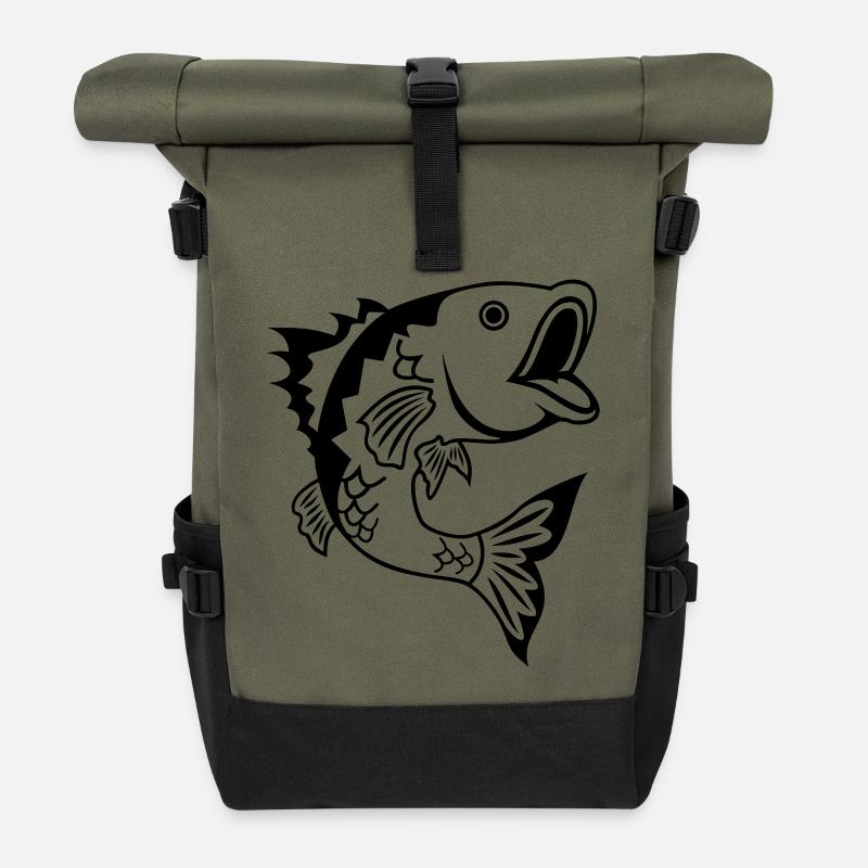 Fisch - Rolltop Rucksack - Olive/Schwarz