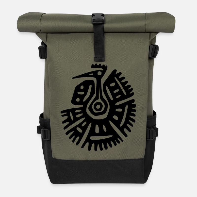 Geier art maya - Sac à dos roll top - olive/noir