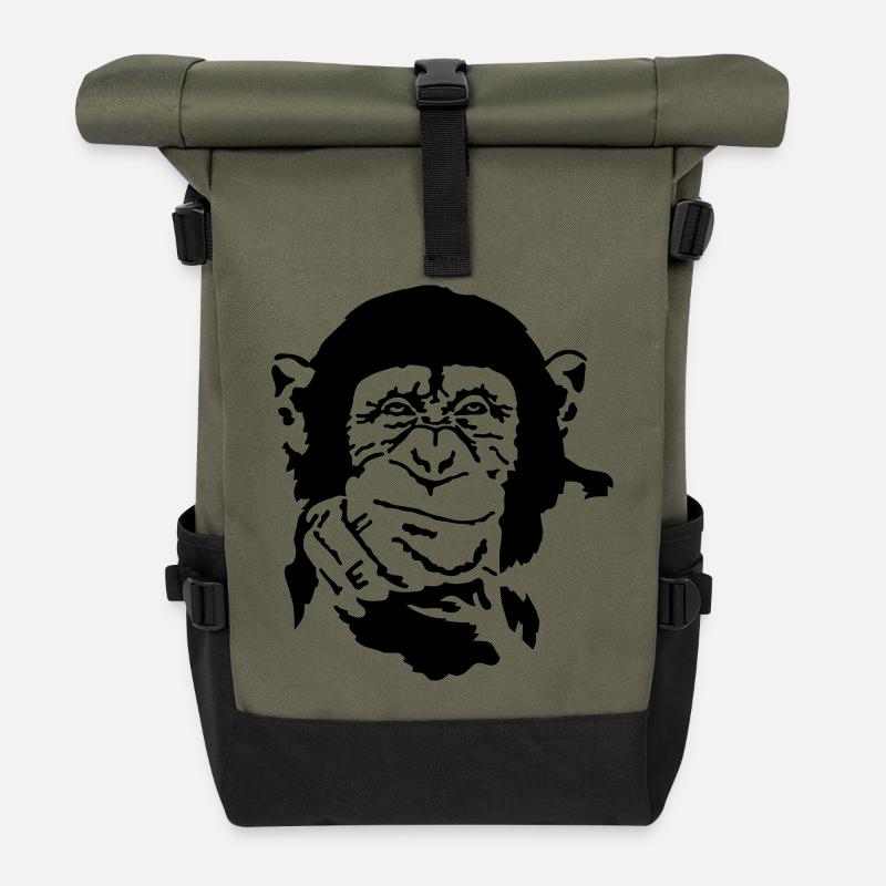 Affe - Rolltop Rucksack - Olive/Schwarz